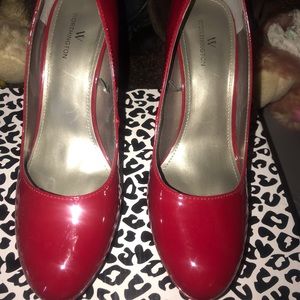 Red Worthington pumps